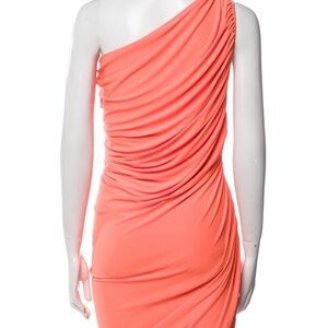 Norma Kamali Diana One Shoulder Coral Dress in Papaya